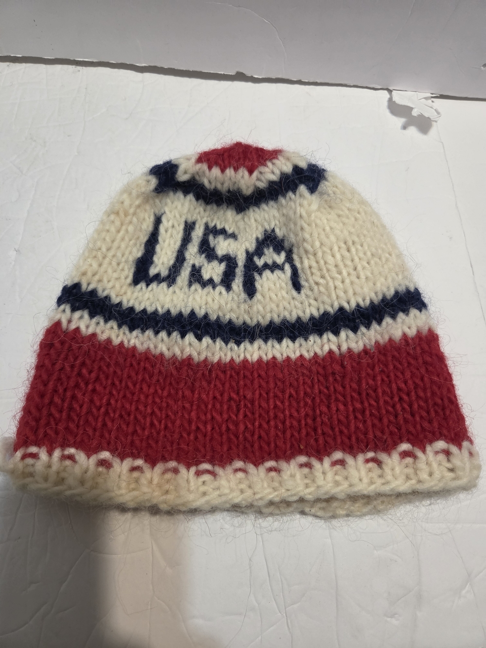 Kids USA Knit Beanie Hat - Red, White & Blue